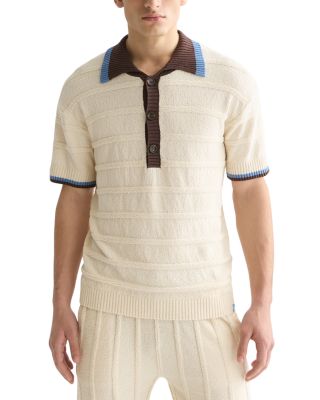 Structured Knitted Loose Fit Polo Shirt
