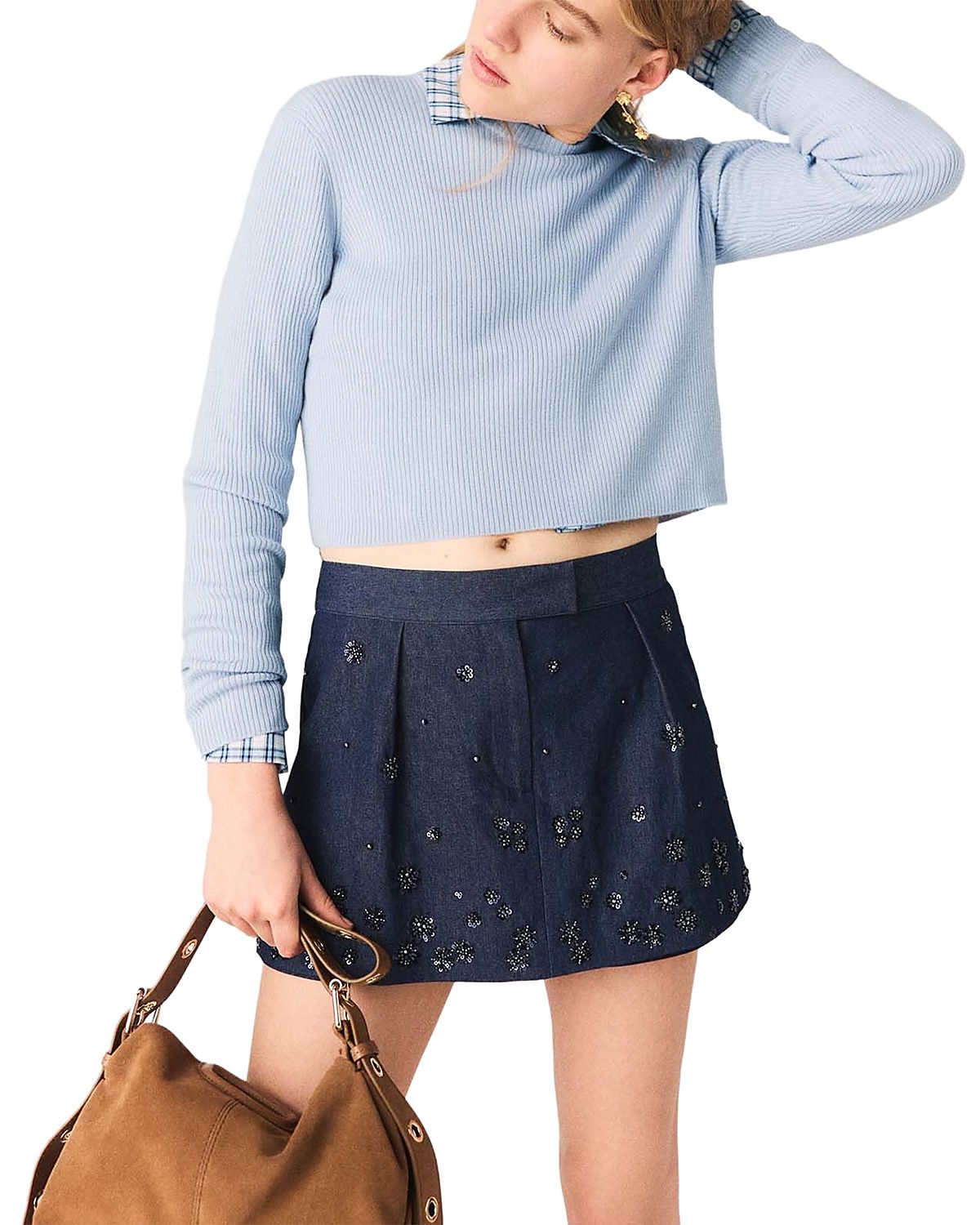 Maje Wool Blend Long Sleeve Sweater