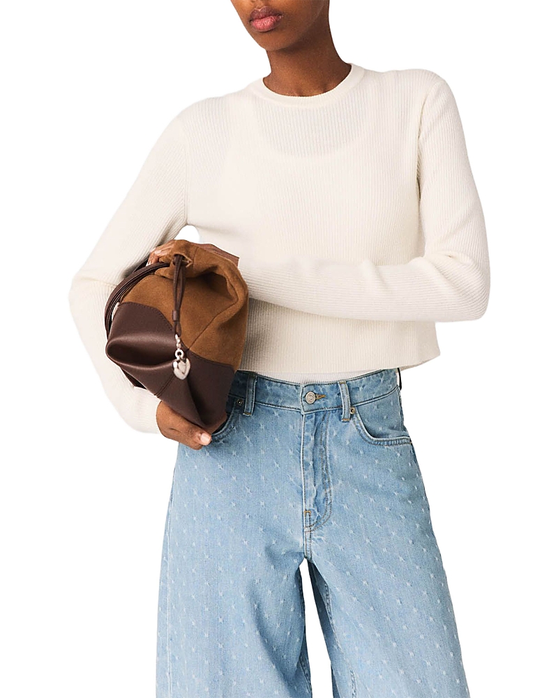 Maje Wool Blend Long Sleeve Sweater