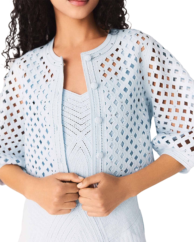 Maje Rhinestone Crochet Cardigan