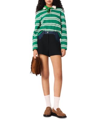 Cropped Striped Polo Sweater