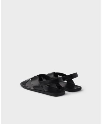  Men's Deco Leather Crisscross Sandals