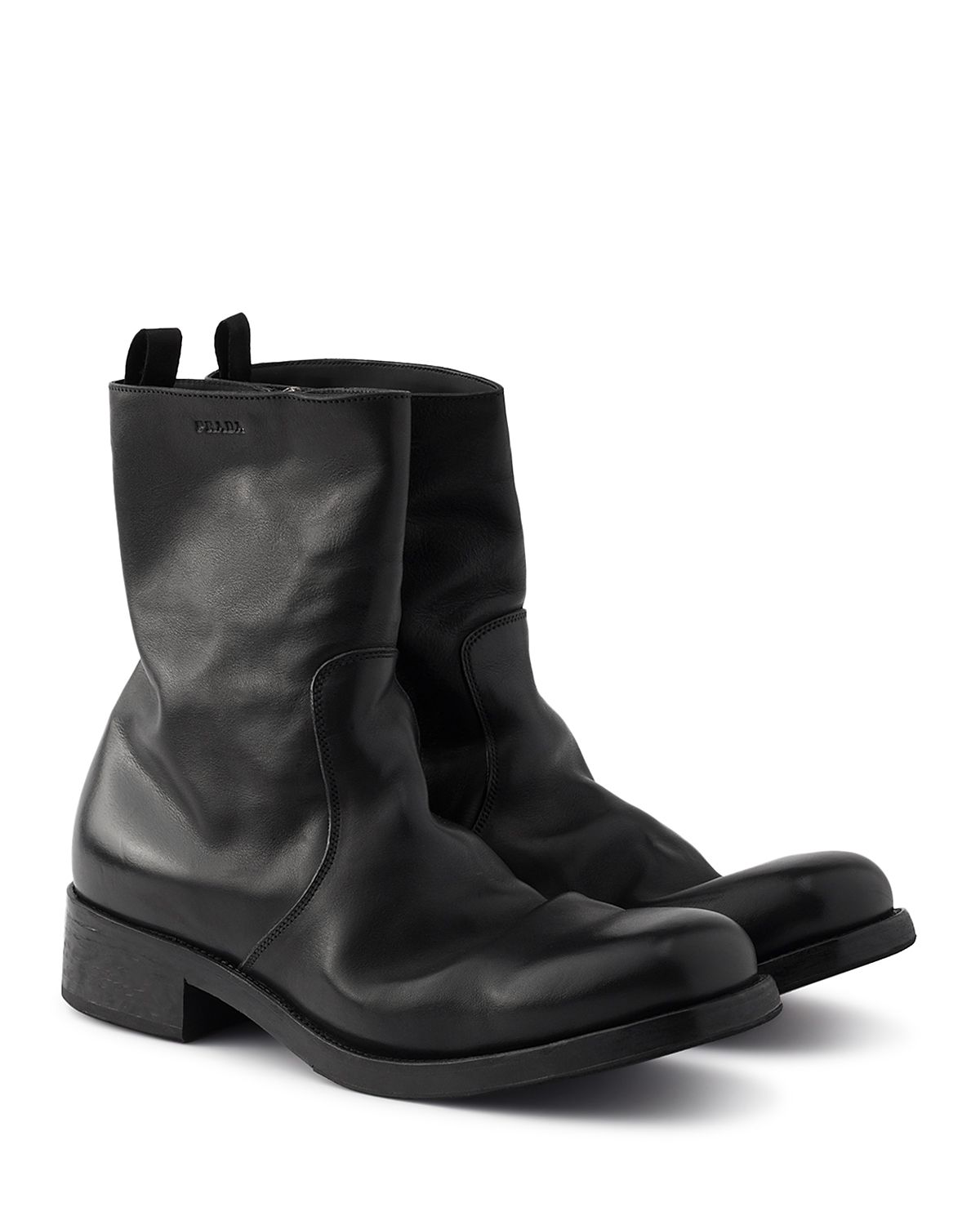 Prada Men's Leather Zipper Boots