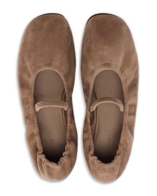 Women's Buffy Ruched Suede Ballet Flats