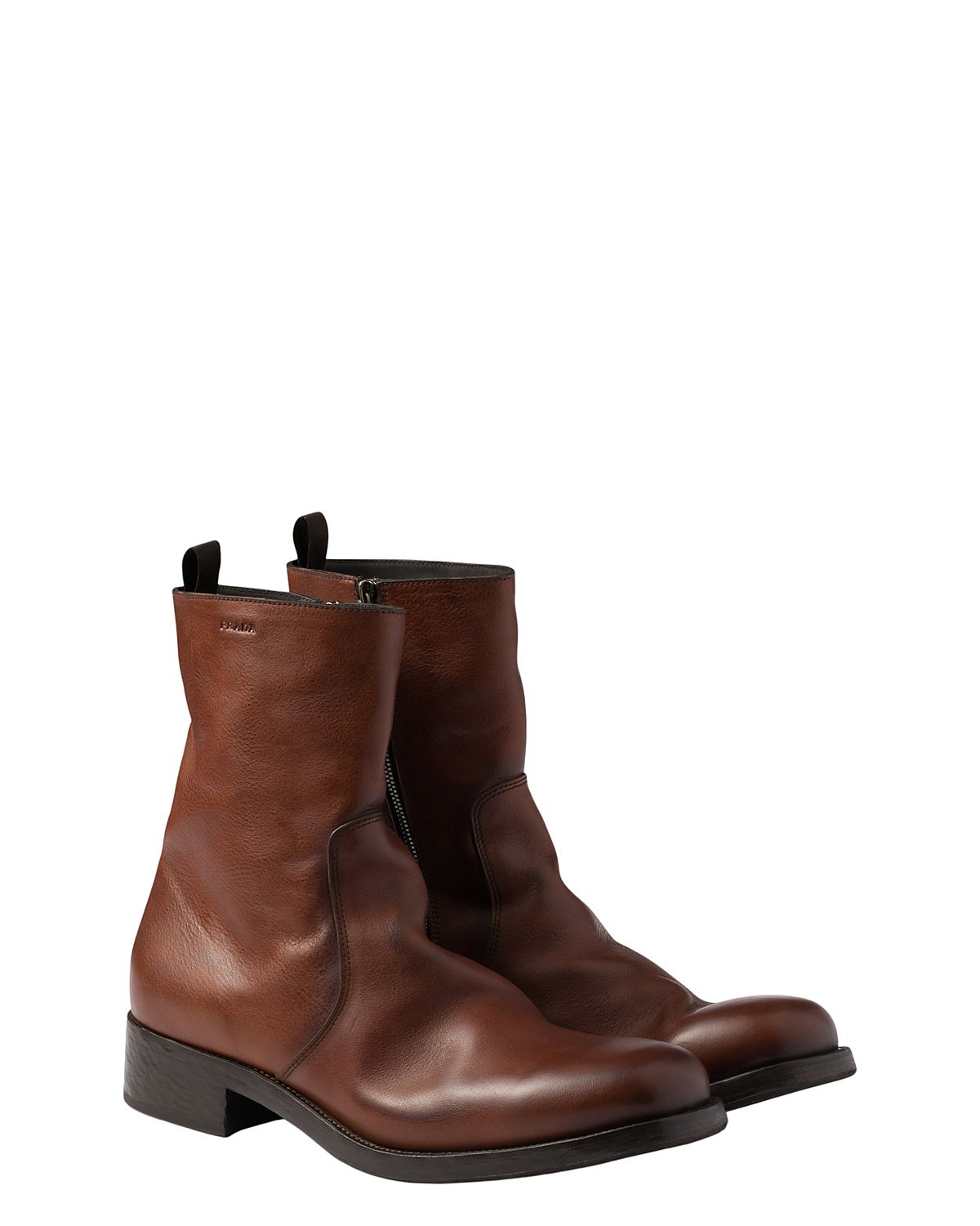Prada Men's Leather Zipper Boots