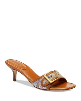 Women's Margot Crystal Signature Jacquard Kitten Heel Sandals