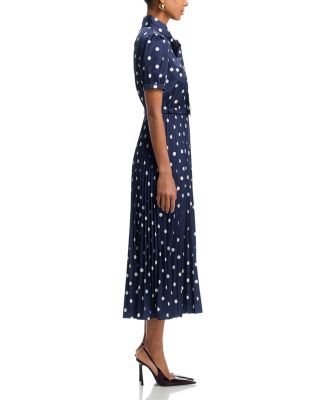 Polka Dot Satin Midi Dress