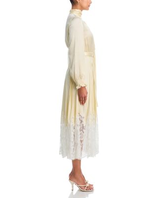 Lace Trim Satin Dress