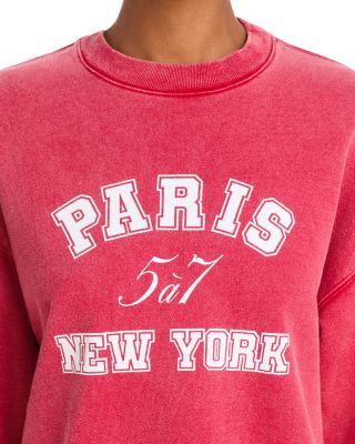 Paris New York Tumble Washed Brandy Pullover Sweatshirt