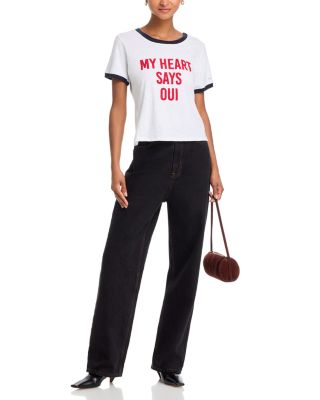 My Heart Says Oui Shrunken Ringer Tee