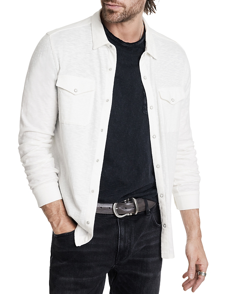 John Varvatos Arvon Cotton Textured Knit Button Down Western Shirt