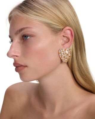 Crystal Heart Cluster Stud Earrings