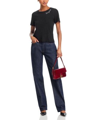 Rhinestone Bonjour Shrunken Tee