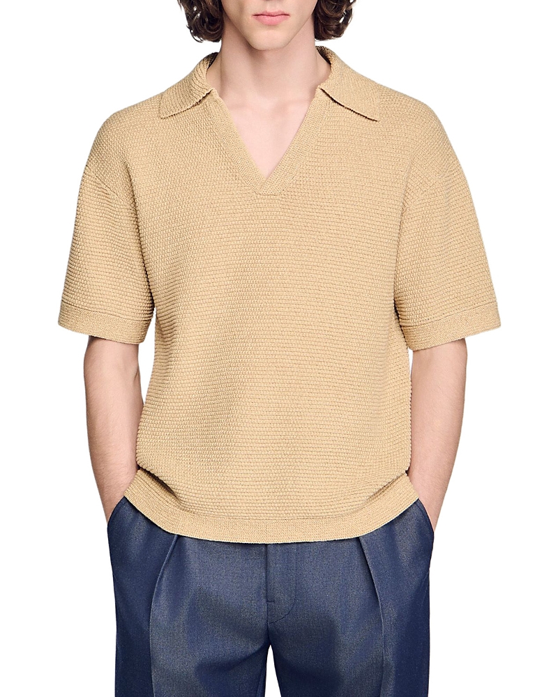 Sandro Jute Effect Polo Shirt