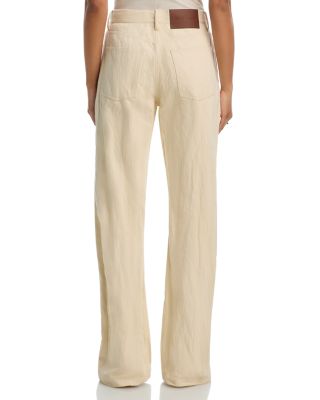 Crushed High Rise Bootcut Jeans in Muslin