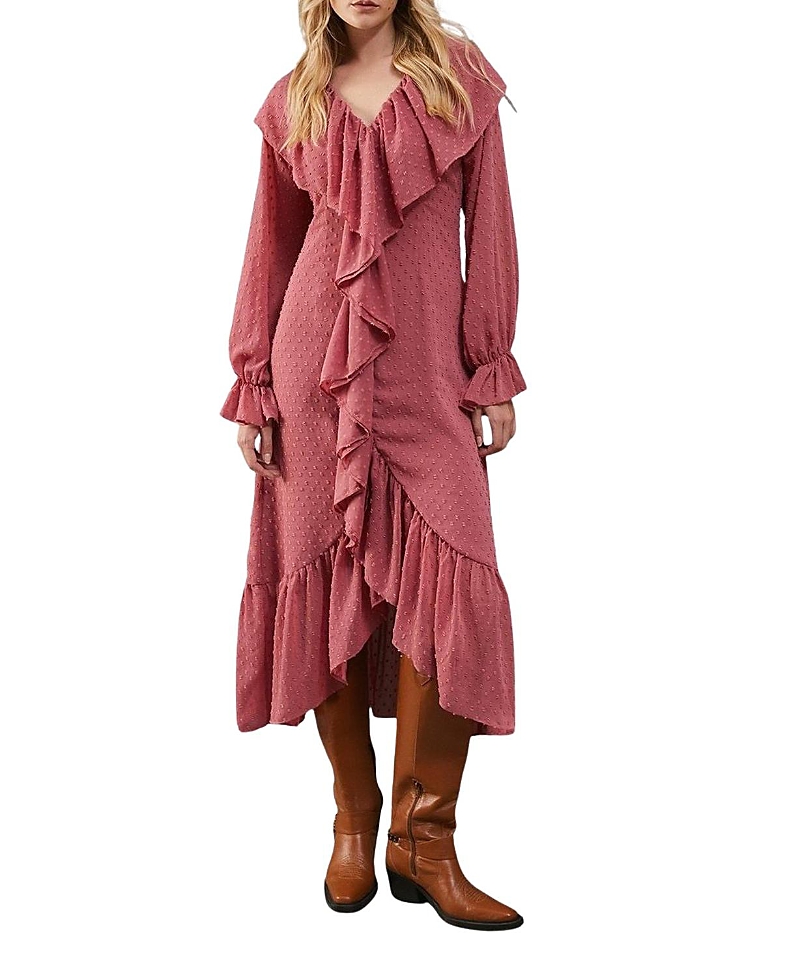 Warehouse Dobby Chiffon Midi Dress
