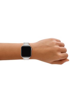 Kira Square Stainless Steel & Ivory Silicone Band for Apple Watch&reg;, 38/40/41/42mm and 42/44/45/46/49mm