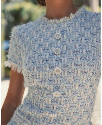 Cap Sleeve Floral Button Detail Shift Dress