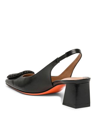  Women's Leather Mid-Heel Slingback