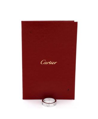  Love 3 Diamonds Band Ring 18K White Gold with Diamond