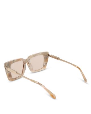 Faceted Prisma Rectangular Sunglasses, 52mm