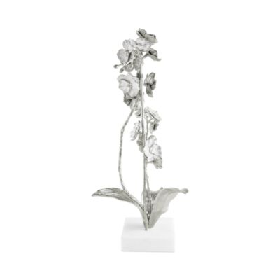 Silver Orchid Stem Sculpture - Large