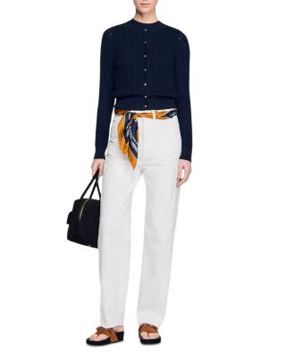 Textured Knit Cropped Cardigan