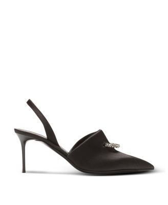 Women's Satin Slingbacks with Piercing