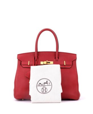 Birkin 30 Handbag Red Togo with Gold Hardware
