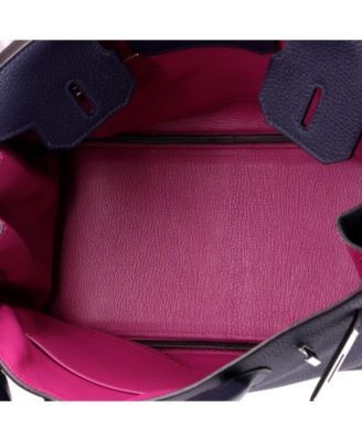 Birkin 30 Handbag Verso Clemence with Palladium Hardware