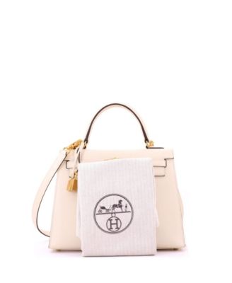 Kelly 25 Handbag Light Epsom with Gold Hardware