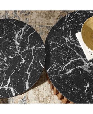  Fortitude Round Faux Marble Top Nesting Coffee Table, Set