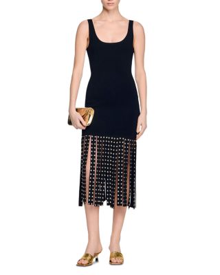 Fringed Knit Maxi Dress