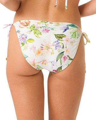 Embroidered Side Tie Bikini Bottom