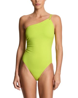 Double Strap One Shoulder One Piece Swimsuit