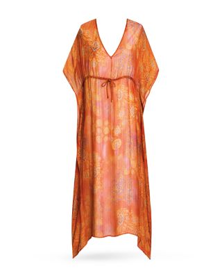 Printed Midi Swim Cover Up Caftan