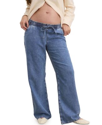 The Drapey Denim Wide Leg Maternity Pant in Vintage Dream Blue
