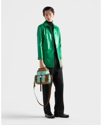  Antiqued Re-Nylon and Leather Shoulder Bag