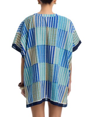 Stripe Illusion Caftan Swim Cover-Up