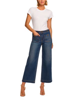 Gemma High Rise Wide Ankle Jeans in Medium Wash