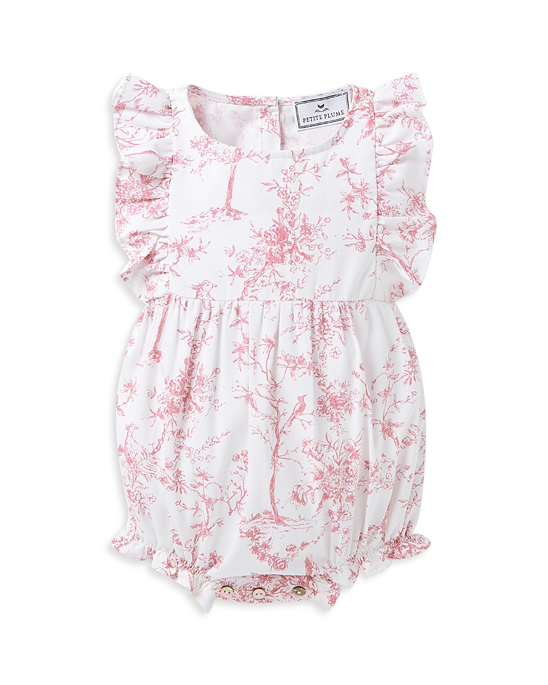 Petite Plume Girls' Timeless Toile Twill Ruffled Romper - Baby