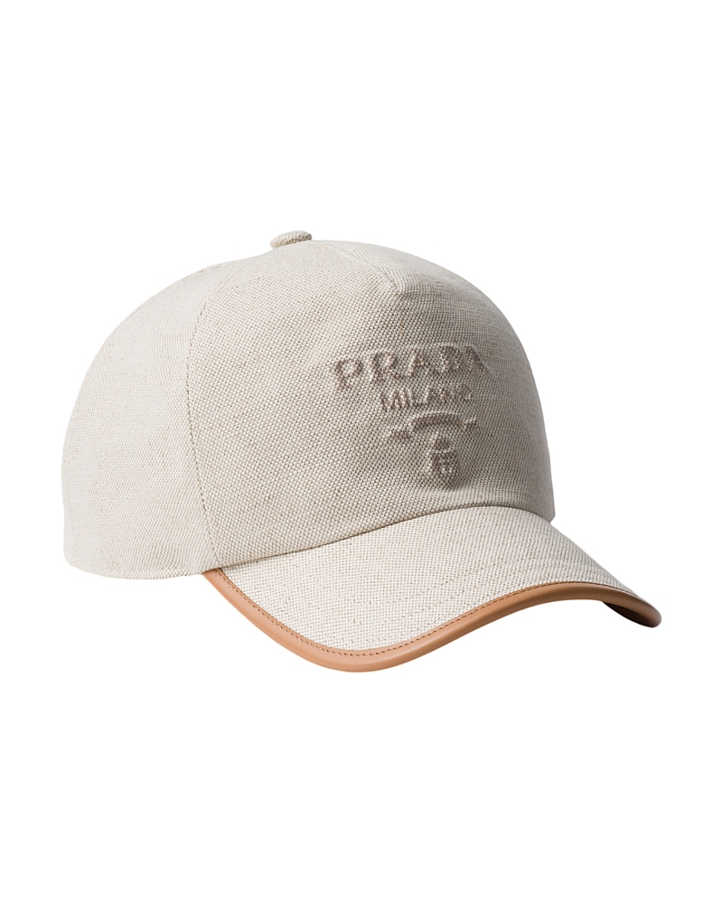 Prada Linen Blend Baseball Cap