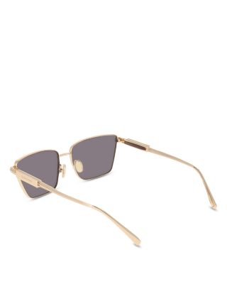 Metal Angled Rectangular Sunglasses, 59mm