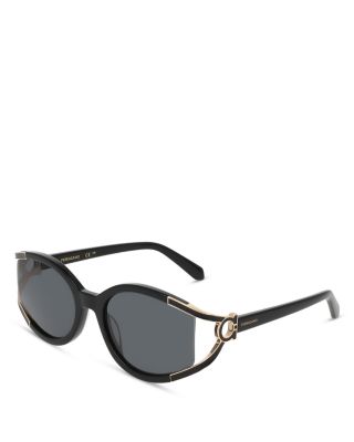 Oval Gancini Cutout Sunglasses, 56mm