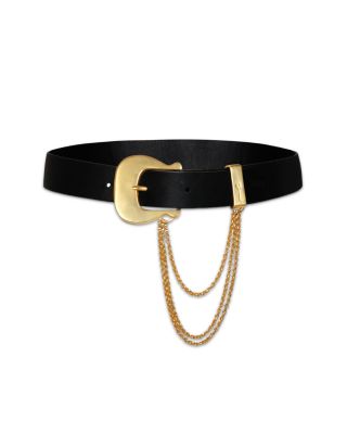 Leather Chain Trim Belt