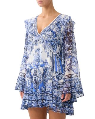 Silk Tiered Swing Mini Dress