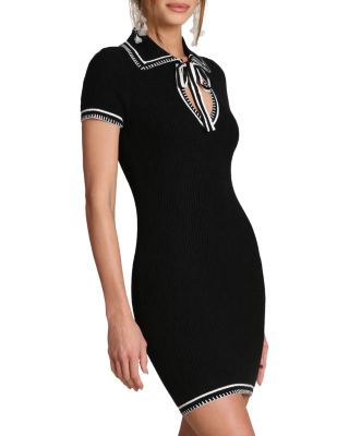Tie Neck Fitted Mini Dress