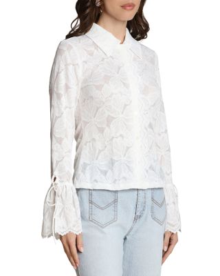 Flared Cuff Lace Blouse