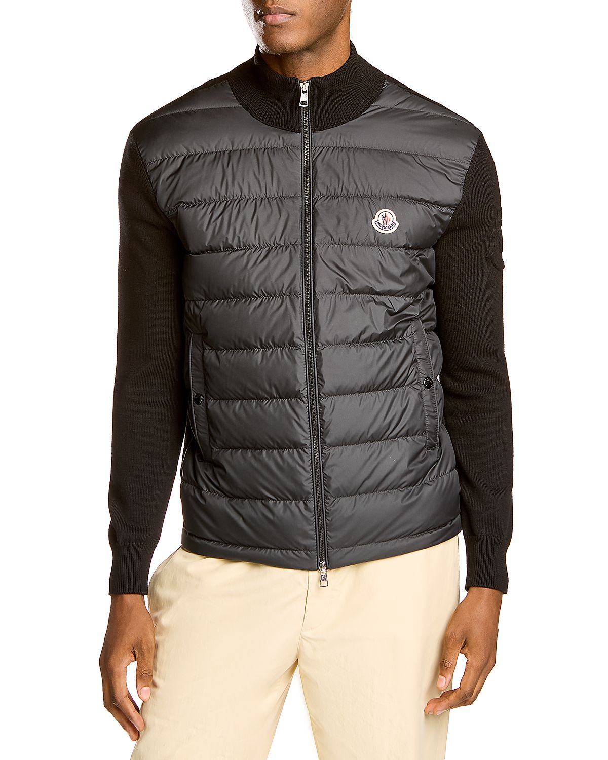 Moncler Padded Zip-Up Cotton Cardigan