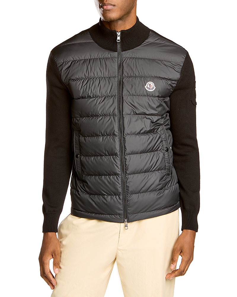Moncler Padded Zip-Up Cotton Cardigan